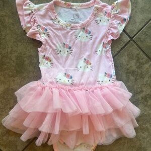 Posh Peanut Hello Kitty Pink Tutu Baby Onesie